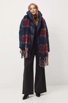 Medicine geaca culoarea albastru marin, de iarna, oversize imagine