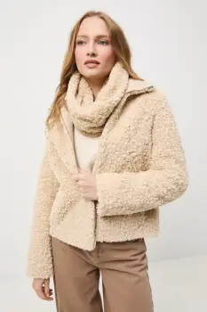 Medicine geaca culoarea bej, de tranzitie, oversize imagine