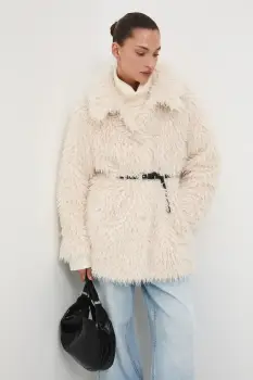 Medicine geaca culoarea bej, de tranzitie, oversize imagine