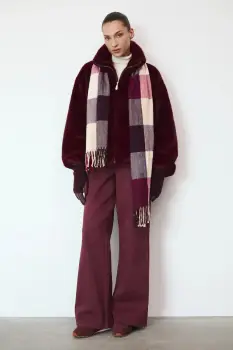 Medicine geaca culoarea bordo, de tranzitie, oversize imagine