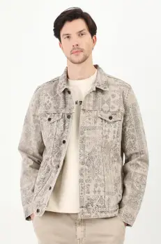 Medicine geaca de blugi din bumbac culoarea bej, de tranzitie imagine