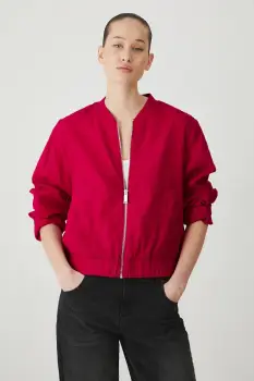 Medicine geaca de in culoarea rosu, de tranzitie, oversize imagine