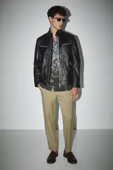 Medicine geaca de piele culoarea negru, de tranzitie imagine