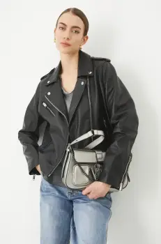 Medicine geaca de piele culoarea negru, de tranzitie imagine