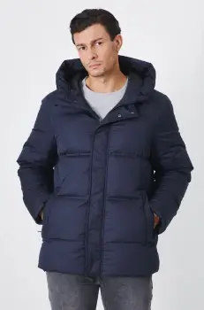 Medicine geaca de puf barbati, culoarea albastru marin, de iarna imagine