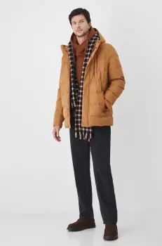 Medicine geaca de puf barbati, culoarea galben, de iarna imagine