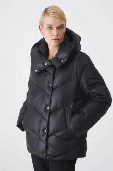 Medicine geaca de puf femei, culoarea negru, de iarna imagine