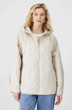 Medicine geaca femei, culoarea bej, de tranzitie, oversize imagine