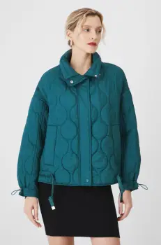 Medicine geaca femei, culoarea verde, de tranzitie, oversize imagine