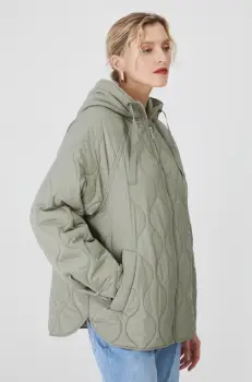 Medicine geaca femei, culoarea verde, de tranzitie, oversize imagine