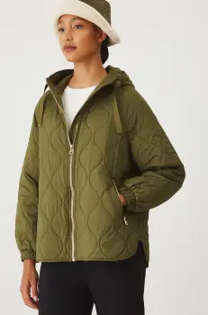 Medicine geaca femei, culoarea verde, de tranzitie, oversize imagine