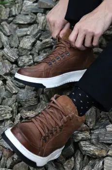 Medicine ghete de piele barbati, culoarea maro imagine