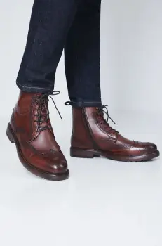 Medicine ghete de piele barbati, culoarea maro imagine