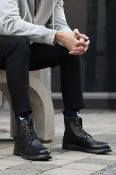 Medicine ghete de piele barbati, culoarea negru imagine