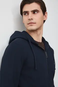 Medicine hanorac cu fermoar si gluga pentru barbati, din bumbac cu elastan imagine