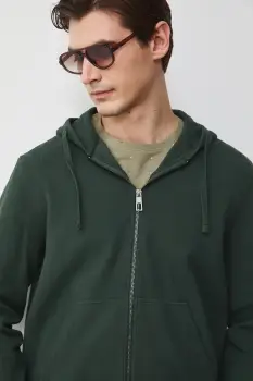 Medicine hanorac cu fermoar si gluga pentru barbati, din bumbac cu elastan imagine