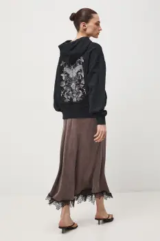 Medicine hanorac cu fermoar si gluga pentru femei, din bumbac imagine