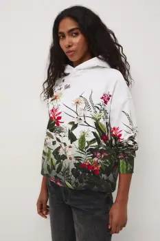 Medicine hanorac cu gluga pentru femei, din bumbac cu elastan imagine