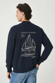 Medicine hanorac de bumbac culoarea bleumarin, cu imprimeu imagine