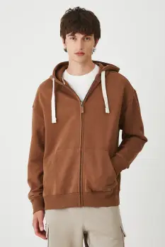 Medicine hanorac de bumbac culoarea maro, cu gluga, cu imprimeu imagine