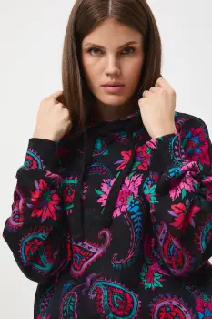 Medicine hanorac de bumbac culoarea negru, cu gluga, modelator imagine