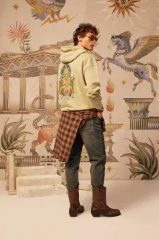 Medicine hanorac de bumbac culoarea verde, cu gluga, cu imprimeu imagine