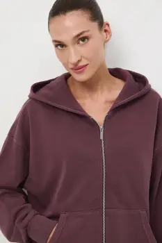 Medicine hanorac de bumbac culoarea violet, cu gluga, neted imagine