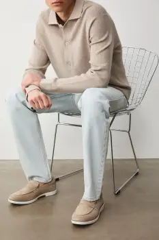 Medicine mocasini pentru barbati, din piele intoarsa imagine