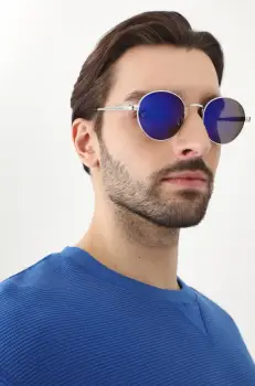 Medicine ochelari de soare barbati, culoarea albastru marin imagine