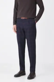 Medicine pantaloni barbati, culoarea albastru marin, cu fason chinos imagine