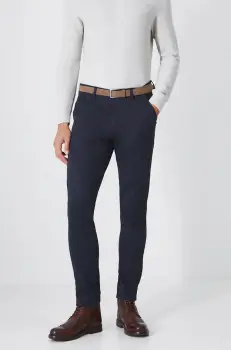 Medicine pantaloni barbati, culoarea albastru marin, cu fason chinos imagine