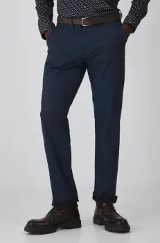 Medicine pantaloni barbati, culoarea albastru marin, cu fason chinos imagine