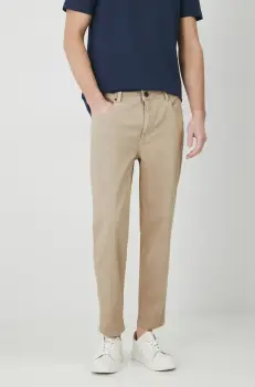 Medicine pantaloni barbati, culoarea bej, drept imagine