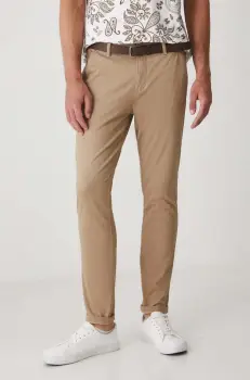 Medicine pantaloni barbati, culoarea bej, mulata imagine