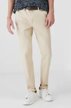 Medicine pantaloni barbati, culoarea bej, mulata imagine