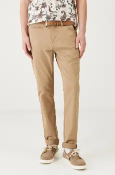 Medicine pantaloni barbati, culoarea bej, mulata imagine