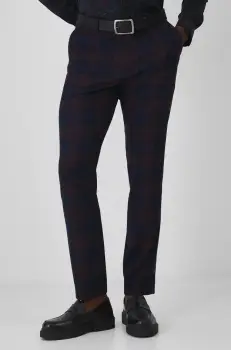 Medicine pantaloni barbati, culoarea bordo, cu fason chinos imagine