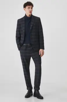 Medicine pantaloni barbati, culoarea gri, cu fason chinos imagine