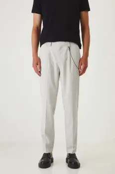 Medicine pantaloni barbati, culoarea gri, cu fason chinos imagine