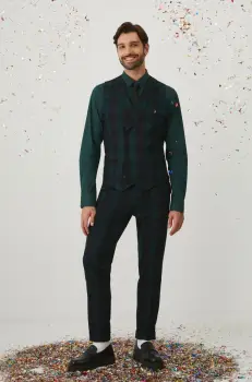 Medicine pantaloni barbati, culoarea verde, mulata imagine