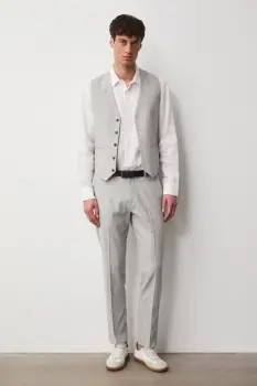 Medicine pantaloni chinos pentru barbati, cu adaos de in imagine