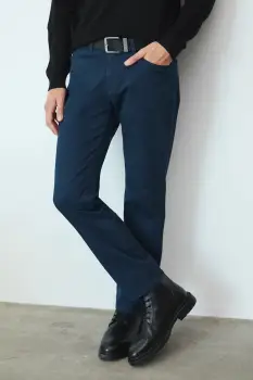 Medicine pantaloni culoarea albastru marin, drept imagine