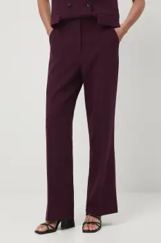 Medicine pantaloni culoarea bordo, lat, high waist imagine