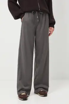 Medicine pantaloni culoarea gri, lat, medium waist imagine