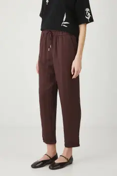 Medicine pantaloni culoarea maro, fason chinos, medium waist imagine