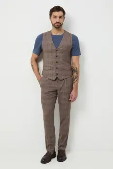 Medicine pantaloni culoarea maro, mulata imagine