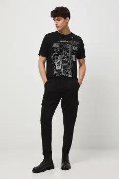 Medicine pantaloni culoarea negru, drept imagine