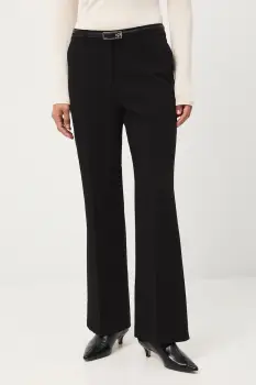 Medicine pantaloni culoarea negru, evazati, medium waist imagine