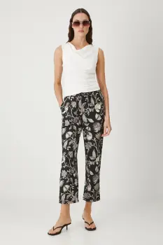 Medicine pantaloni culoarea negru, fason chinos, medium waist imagine