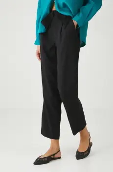 Medicine pantaloni culoarea negru, fason chinos, medium waist imagine